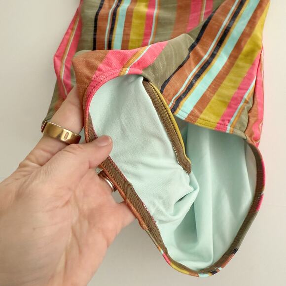 [Prana] Multi-Color Fergusen Cacti Soleil Stripe One-Piece Swimsuit Sz Medium M - Picture 10 of 14